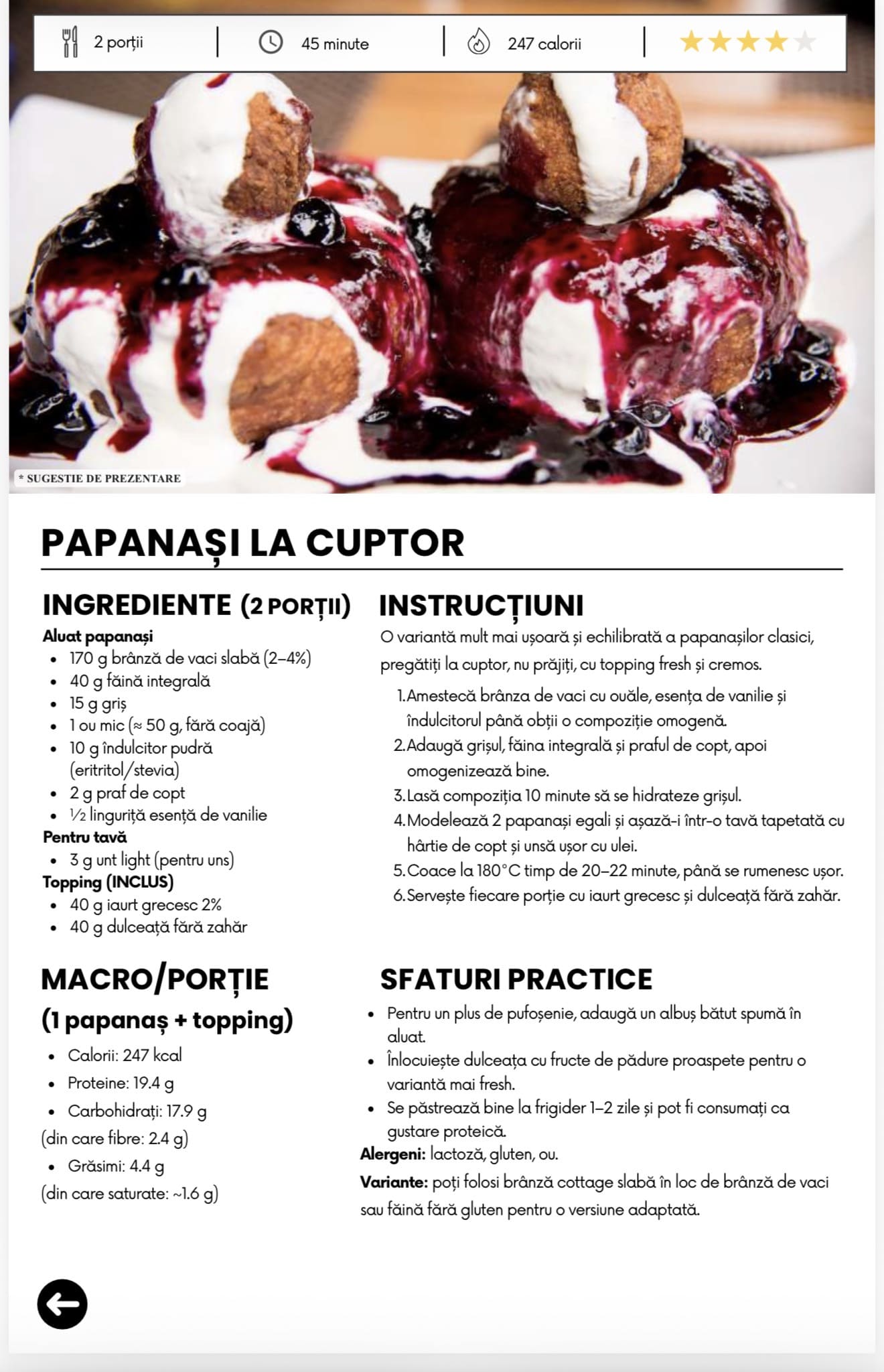 Papanași sănătoși