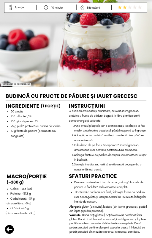 Budincă cu fructe de pădure și iaurt grecesc